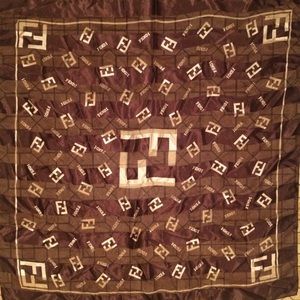 Vintage large Black & Gold fendi scarf